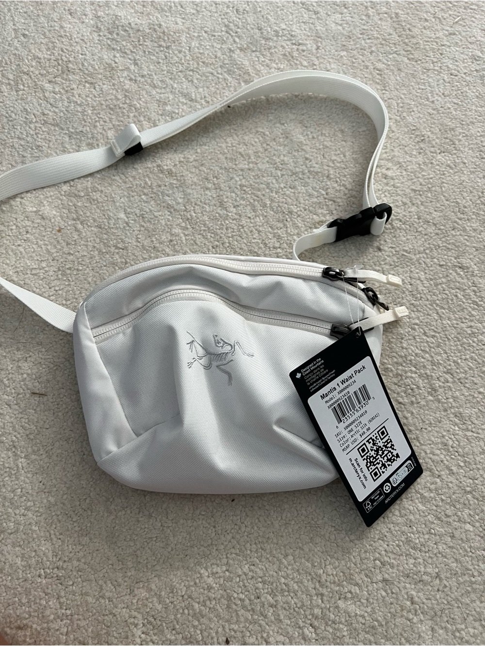 Arc'teryx White Crossbody Waist Pack